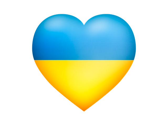 serce w barwach Ukrainy